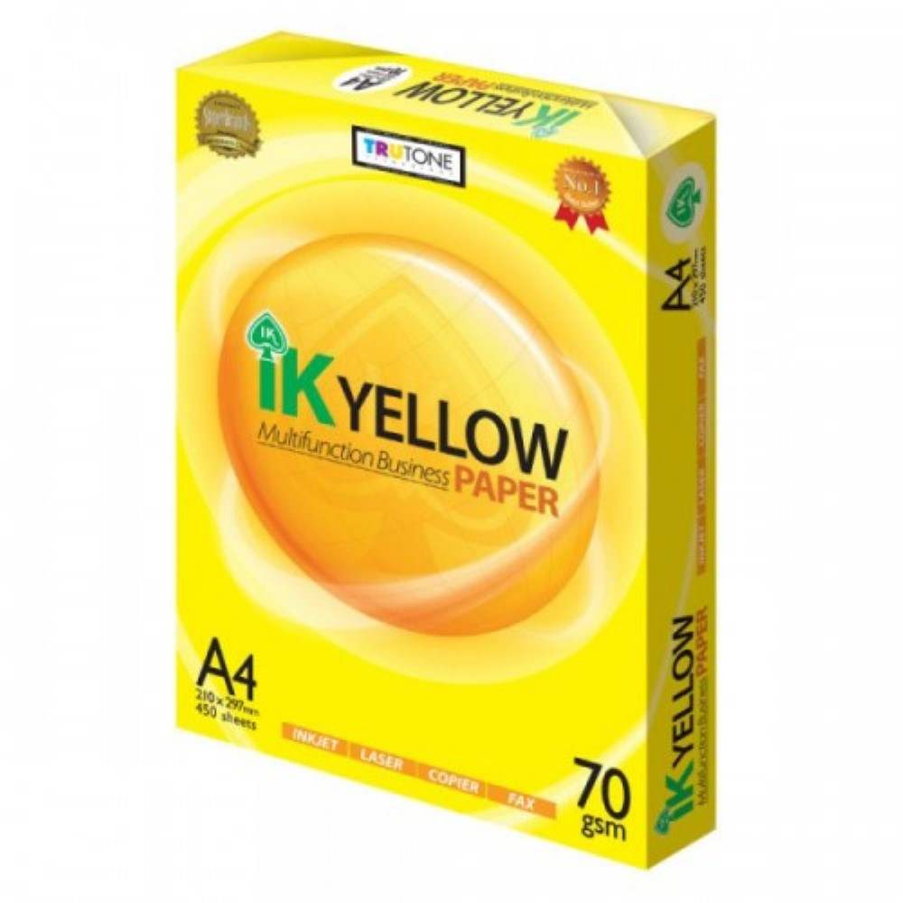 IK Yellow Paper 70gsm - A4 size - 1 ream - 450 sheets